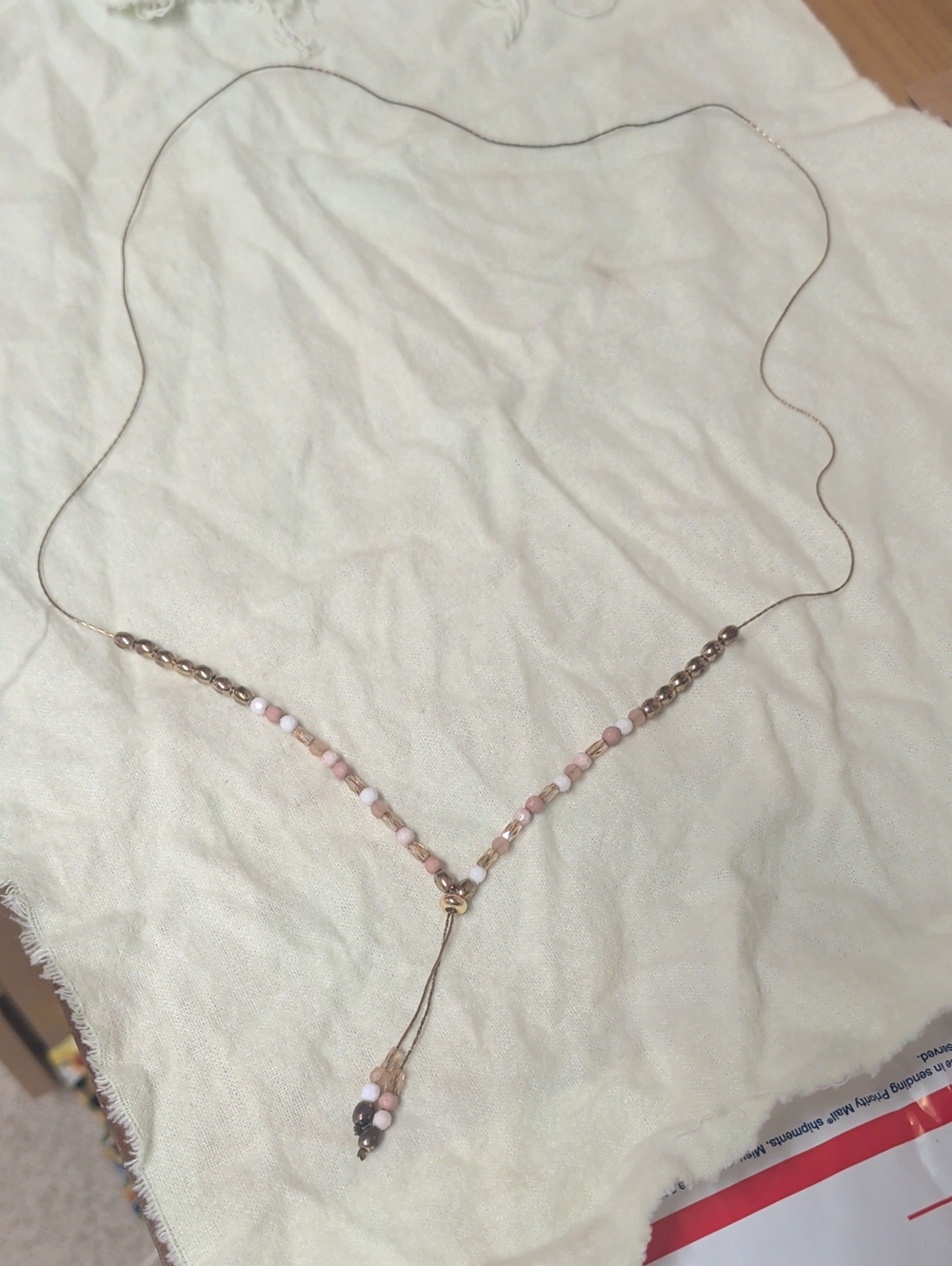 LOFT Lariat Style Adjustable Pink Beaded Y-Necklace - Women Jewelry